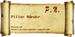 Piller Nándor névjegykártya